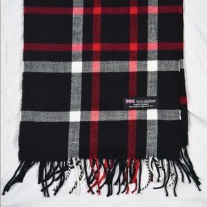 Black White Nova Tartan Check Plaid scarf.